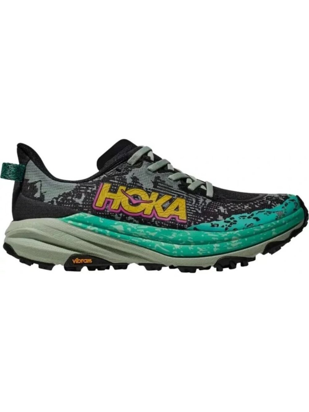 HOKA Speedgoat 6 Black Aloe Women's Size 7.5 Trail Shoes NEW